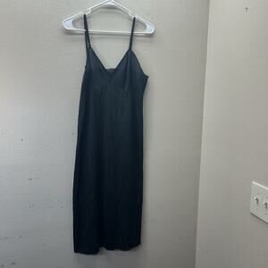 VTG Vanity Fair Made in the USA Long‎ Black Dress Slip Size 38 Whimsigoth Witchy